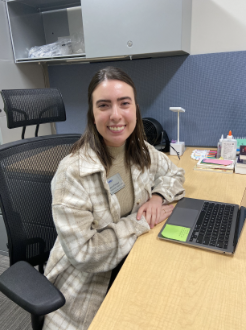 Lauryn Pritchard completing her capstone by working in the office of Drake's OT Department